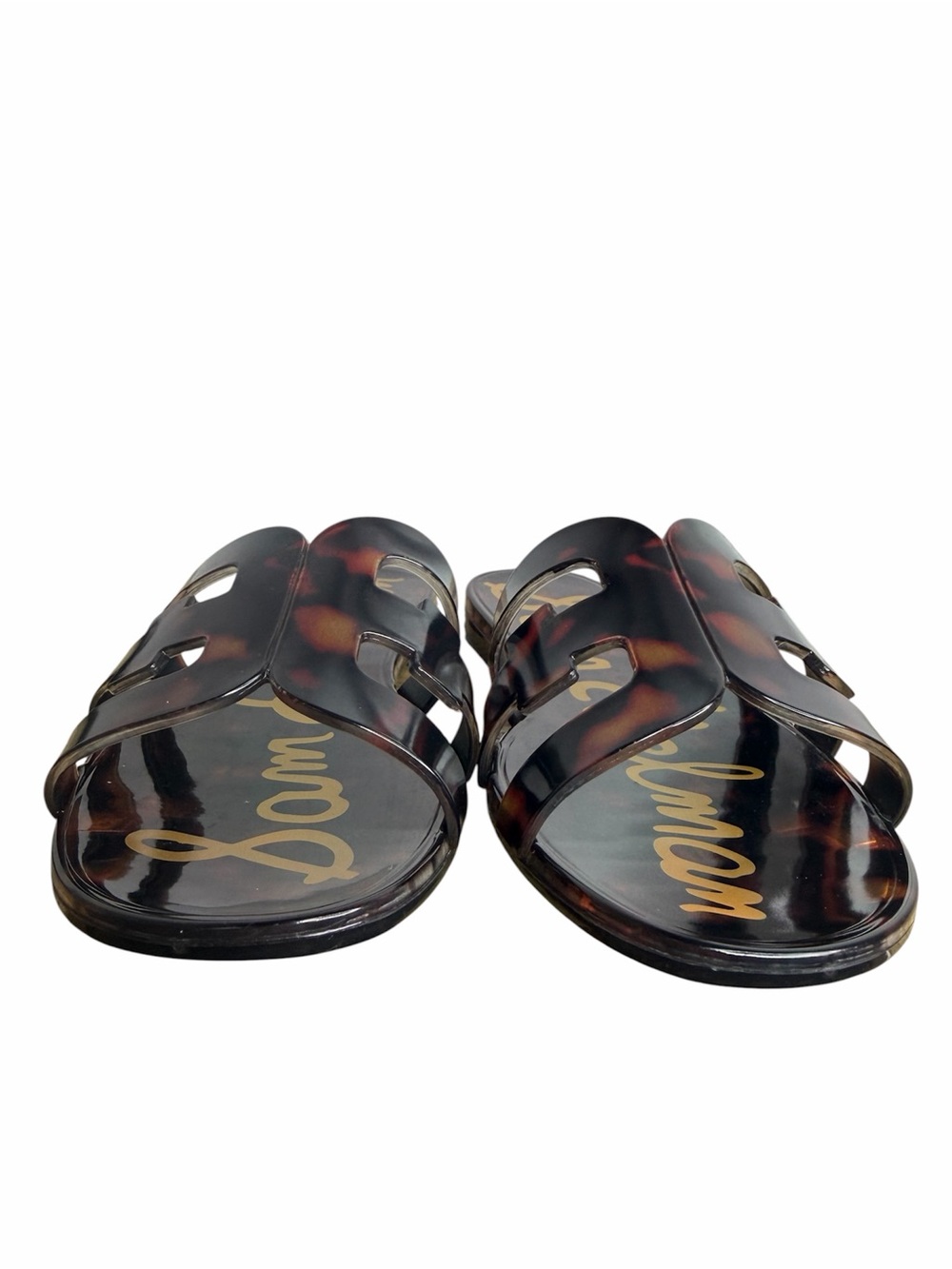 Sam Edelman Bay Jelly Slide Sandals size 7M Tortoise Brown Flat Shoes - Picture 3 of 7